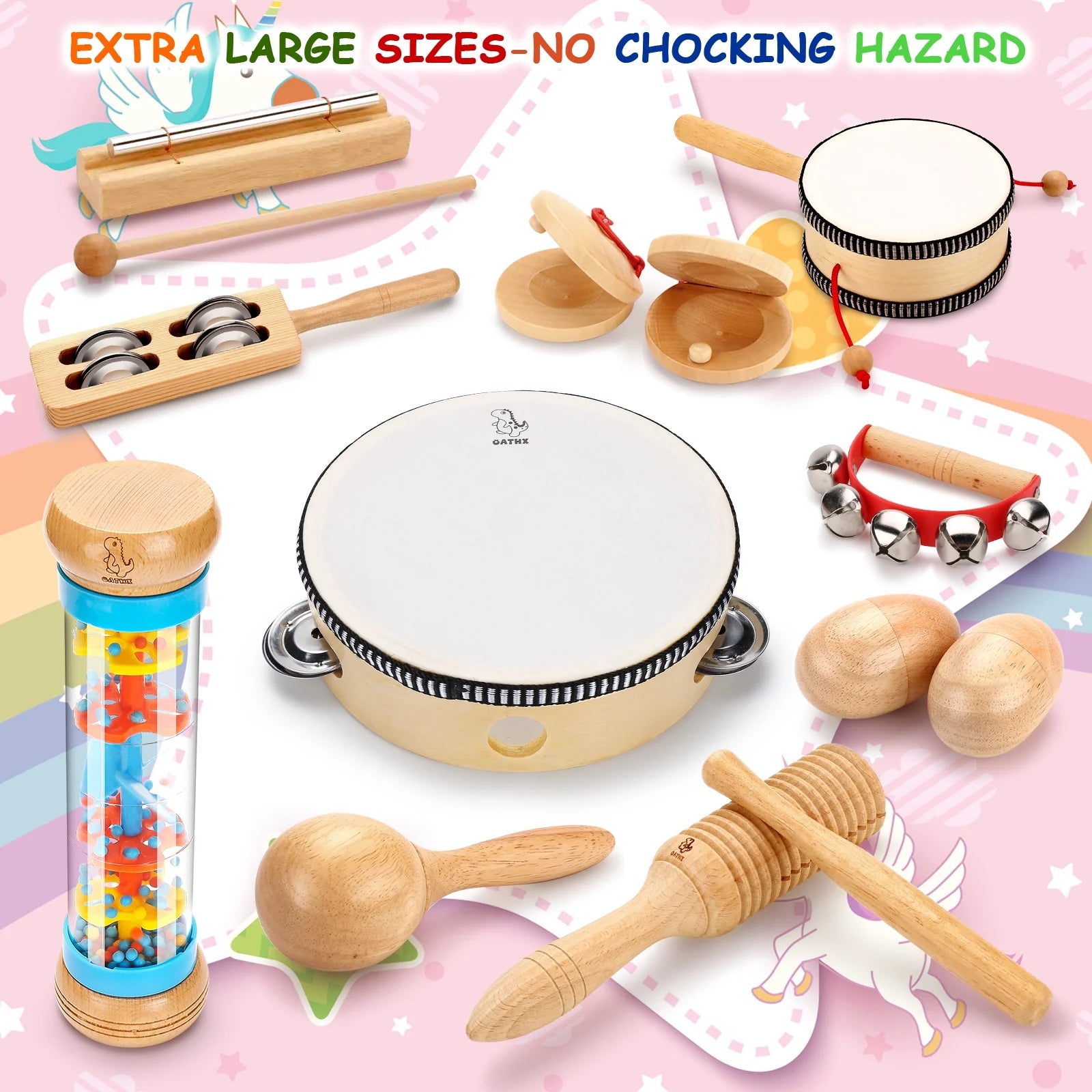 Kids Music Toys Wood Percussion Instruments Tambores Musical Education Birthday Gift for 1 Year Old