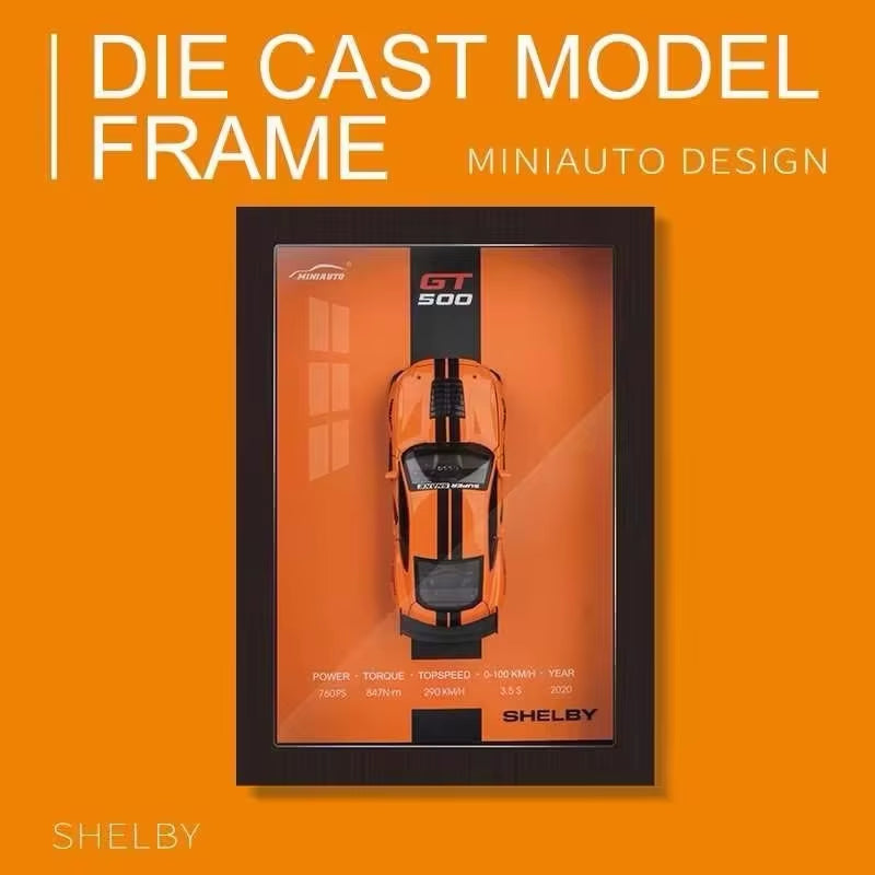 1:32 Photo Frame Version Alloy Metal Sports Car Model Simulation 3D Racing Car Hanging Painting Collection Kids Gifts Decoration