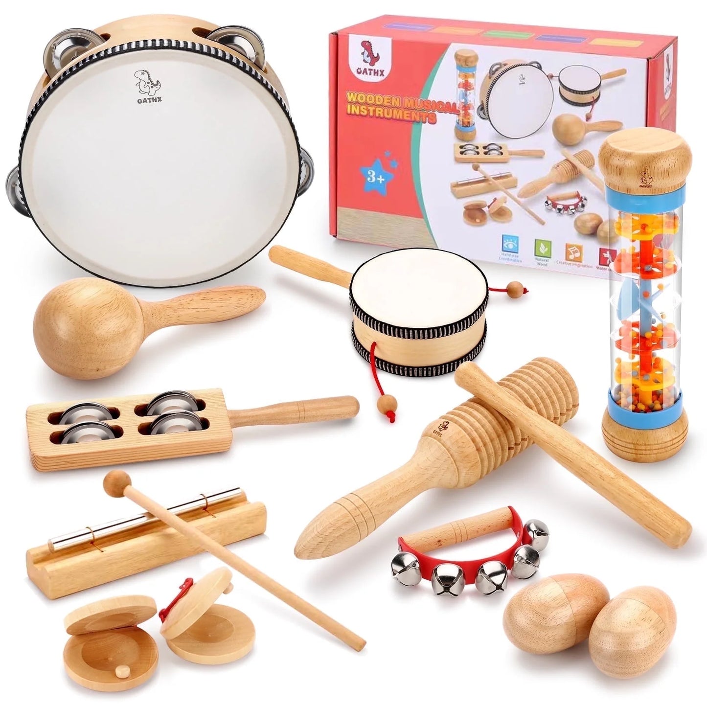 Kids Music Toys Wood Percussion Instruments Tambores Musical Education Birthday Gift for 1 Year Old